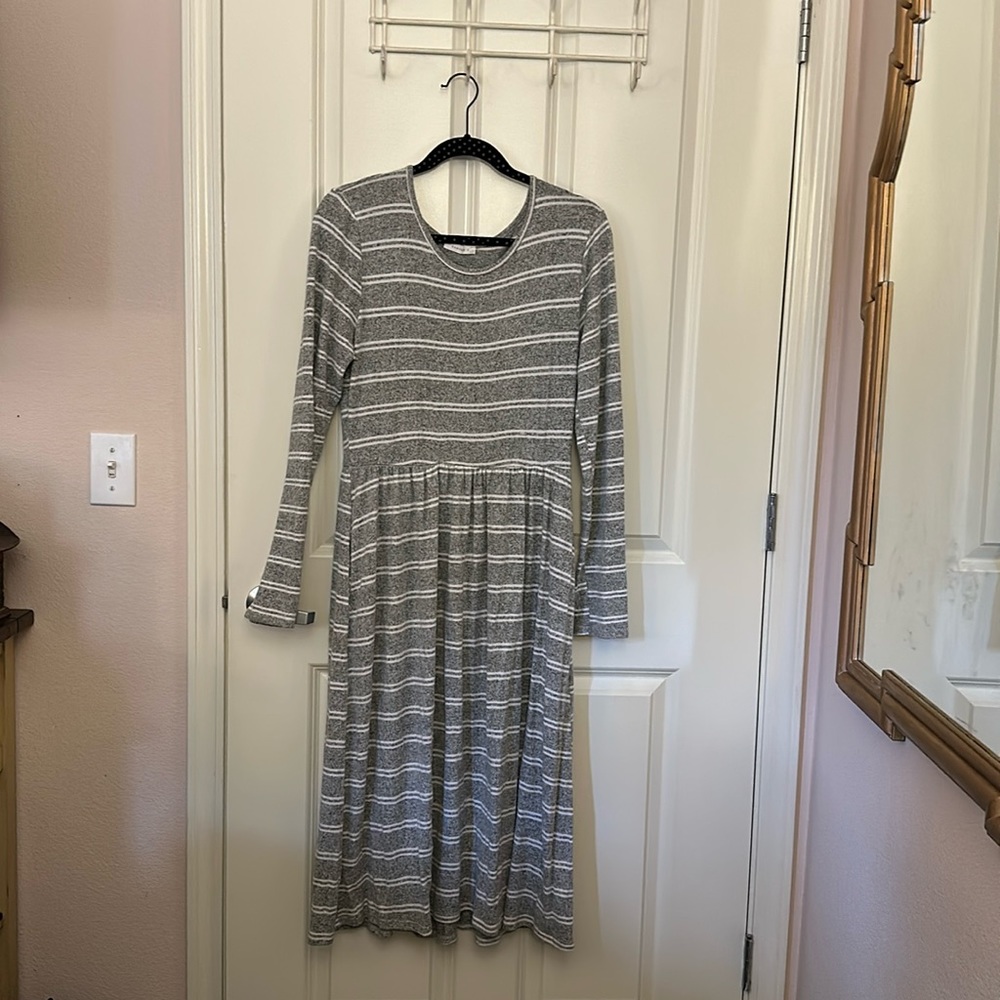 Soft Striped long sleeve dress